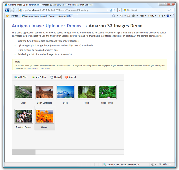 Amazon S3 Images Demo