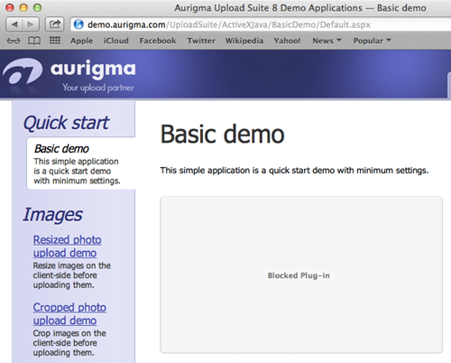 Safari Blocked Plug-in Safari Blocked Plug-in