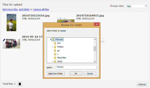 Aurigma HTML5 uploader folder upload feature