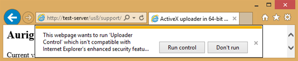 ActiveX uploader and IE Enhanced Protection Mode