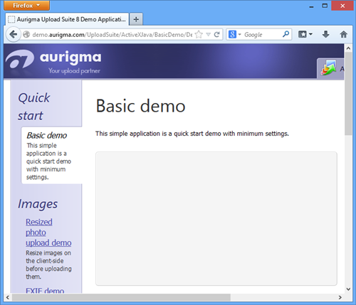 Firefox page with an empty panel Firefox page with an empty panel