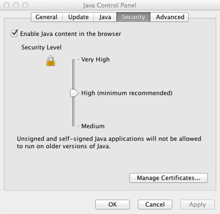 Java Control Panel Java Control Panel