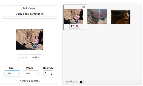 Photo Order demo - Aurigma Upload Suite