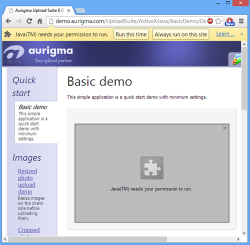 Java needs your permission to run Java needs your permission to run