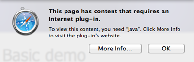 This page has content that requires an internet plug-in