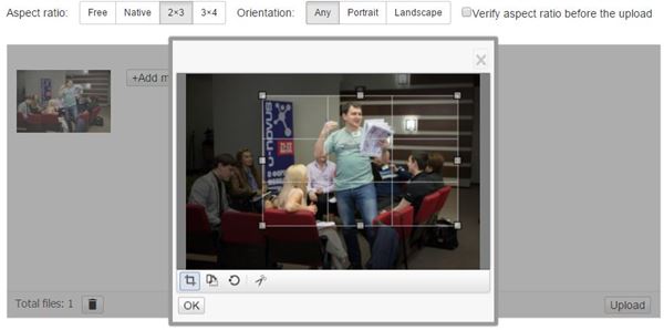 Cropping tool in Aurigma Upload Suite