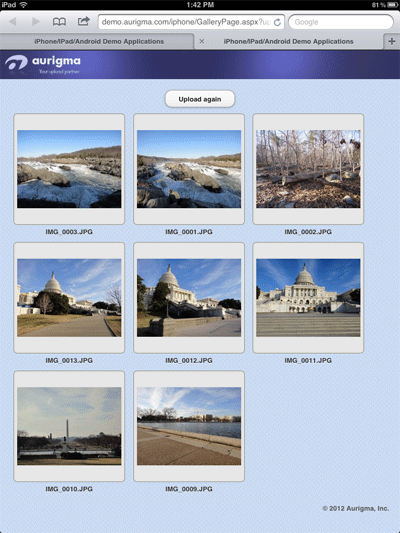 Uploading files from iPhone