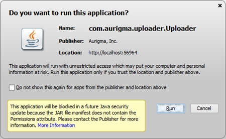 SecurityException and a warning message SecurityException and a warning message