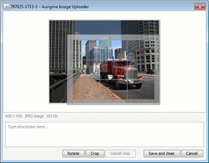 Crop editor in Aurigma Image Uploader 7. Crop editor in Aurigma Image Uploader 7.