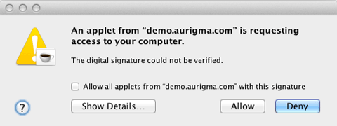 The digital signature could not be verified