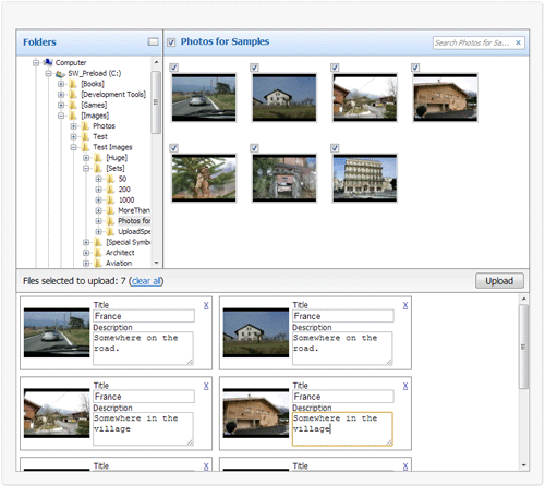 Custom upload pane Custom upload pane